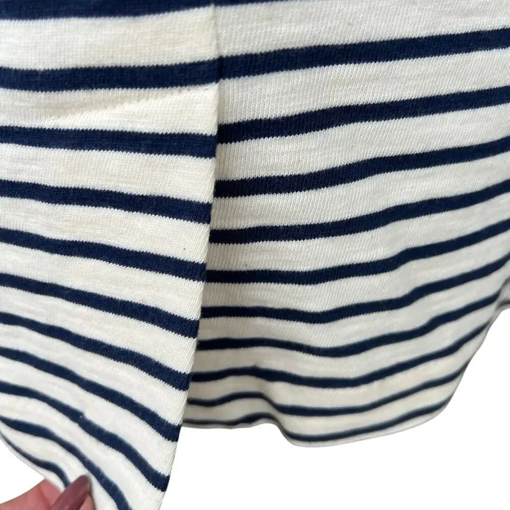 J.CREW size M blazer cream with navy stripes cotton - Picture 9 of 11
